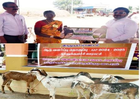மகளிர் சுய உதவிக்குழுக்களை சேர்ந்த 20 பெண்களுக்கு ரூ.14 இலட்சம் மதிப்பில் 200 ஆடுகளை மாவட்ட ஆட்சித்தலைவர்  அவர்கள் வழங்கினார்.