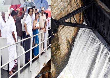 வத்திராயிருப்பு வட்டம், பிளவக்கள் பெரியாறு அணையில்தற்போதைய நீர் இருப்பு மற்றும் நீர் வரத்து குறித்தும், மேற்கொள்ளப்பட வேண்டிய பாதுகாப்பு முன்னேற்பாடு பணிகள் குறித்தும் தொடர்புடைய அரசு அலுவலர்களுடன் ஆய்வு.