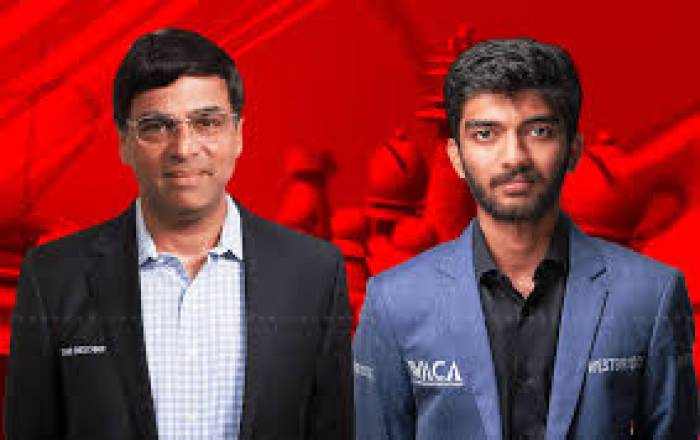 ஐந்து முறை உலக சாம்பியன் ஆன, இந்தியாவின் ஆனந்த்.குளோபல் செஸ் தொடரில் உலக சாம்பியன் குகேஷை வென்றார்.