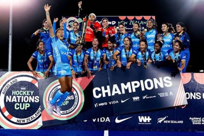 நேஷன்ஸ் கோப்பை ஹாக்கி தொடரில் இந்திய பெண்கள் அணி சாம்பியன் பட்டம் வென்றது!